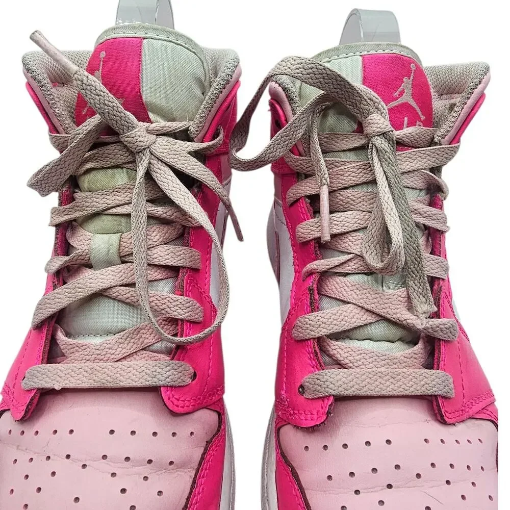 Nike Youth Fierce Pink Air Jordan 1 Mid GS Athletic Casual Sneaker